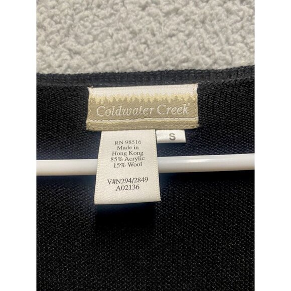 Coldwater Creek Womens Cardigan Black Long Sleeve Open Front Plus Size S - Picture 3 of 6